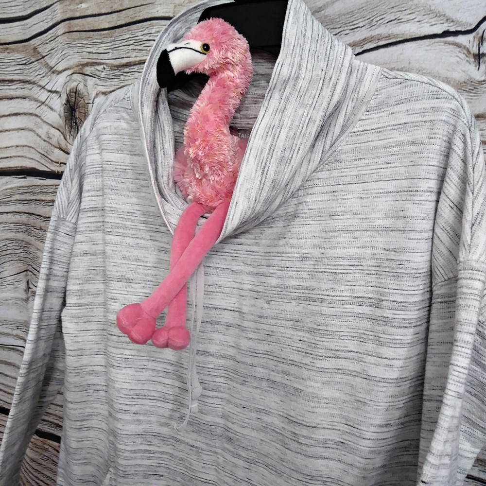 Talbots Cowl Neck Pullover Sweater Gray Space Dye - Picture 5 of 11